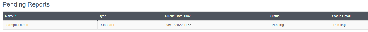 Pending Reports
