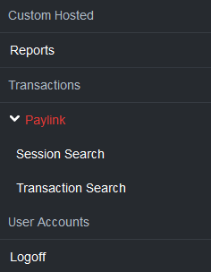 Navigation Menu Paylink